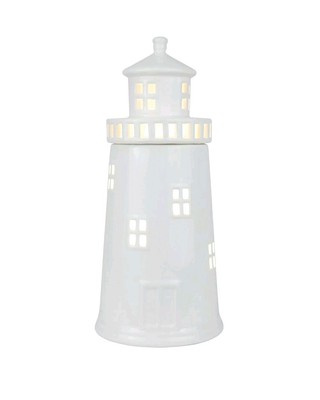 Maritimes Küstendesign Sea Life Leuchtturm Nachttischlampe - Creme