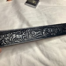  RARE VTG NOS LOOPER LEATHER MENS BELT HUNTING SCENE WITH DOGS TOOLED 38  