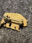 Vintage Bear & 28 Gold Tone Lapel / Hat Brooch Pin — photo 3
