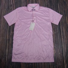 Collars  Co Polo Shirt Mens Small Pink Gingham Dress Collar Performance Golf