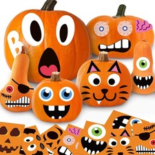 Halloween Pumpkin Decorating Kit - 24 Sheets of Fun Stickers  Decorations