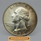 1954-D Washington Silver Quarter, Toned - #C55473NQ
