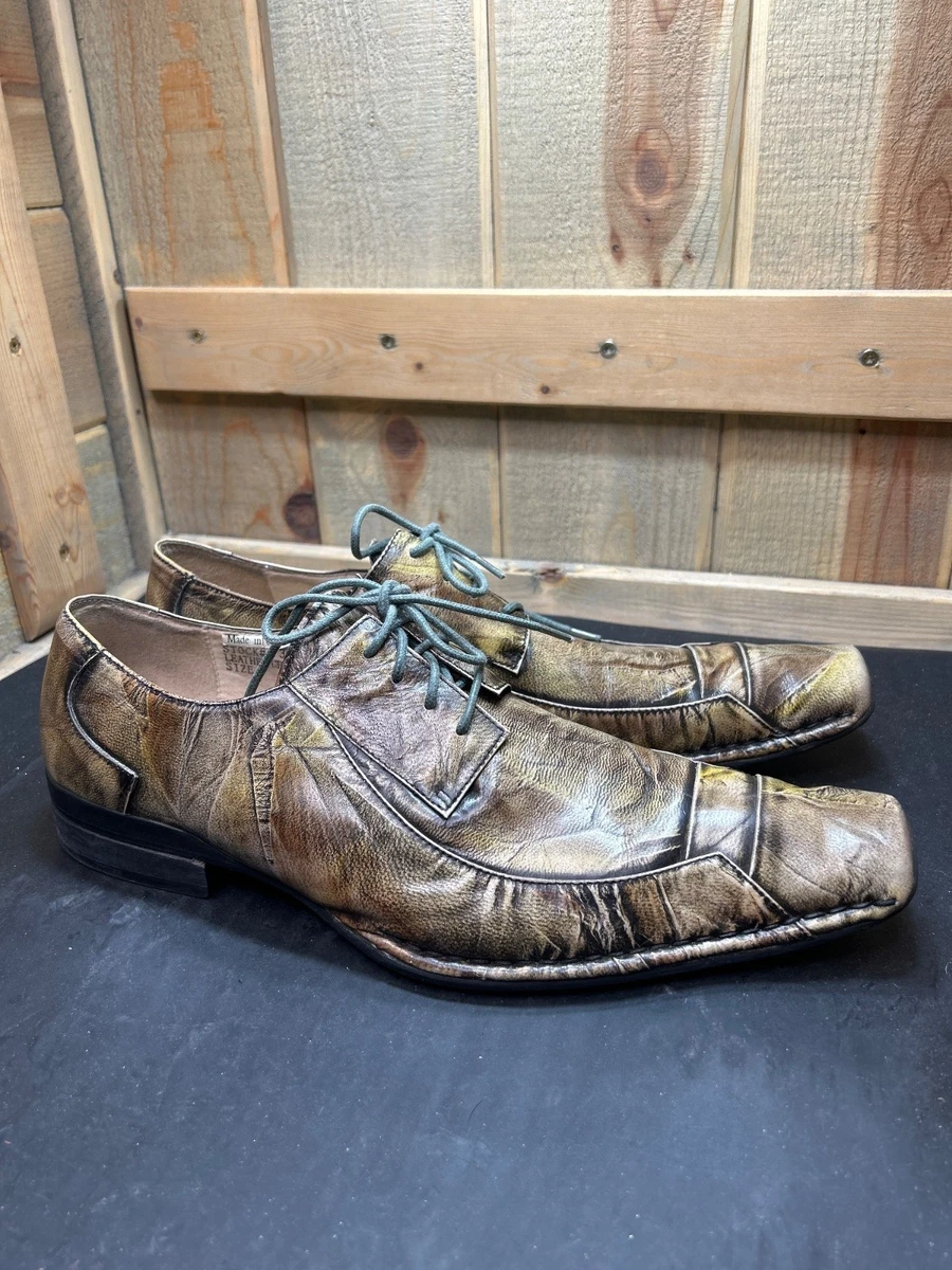 Mens Giovanni Express Leather Distressed Square Toe Lace-Up Dress Shoes Size 12 Giovanni Leather Dress Shoes for Men for sale | eBay main image 3