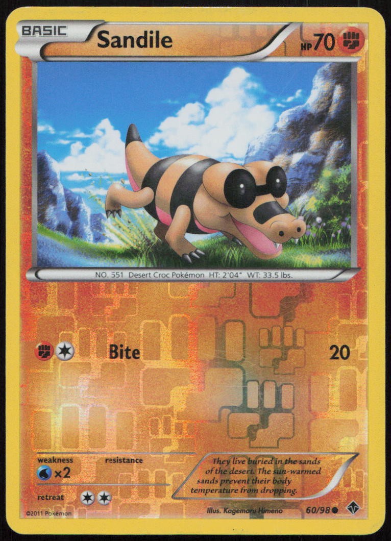 Sandile 60/98 MP Emerging Powers Common Reverse Holo Pokemon