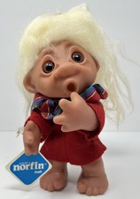 VINTAGE 1977 NORFIN Troll Doll 9" No 6046 HEATHER with tag