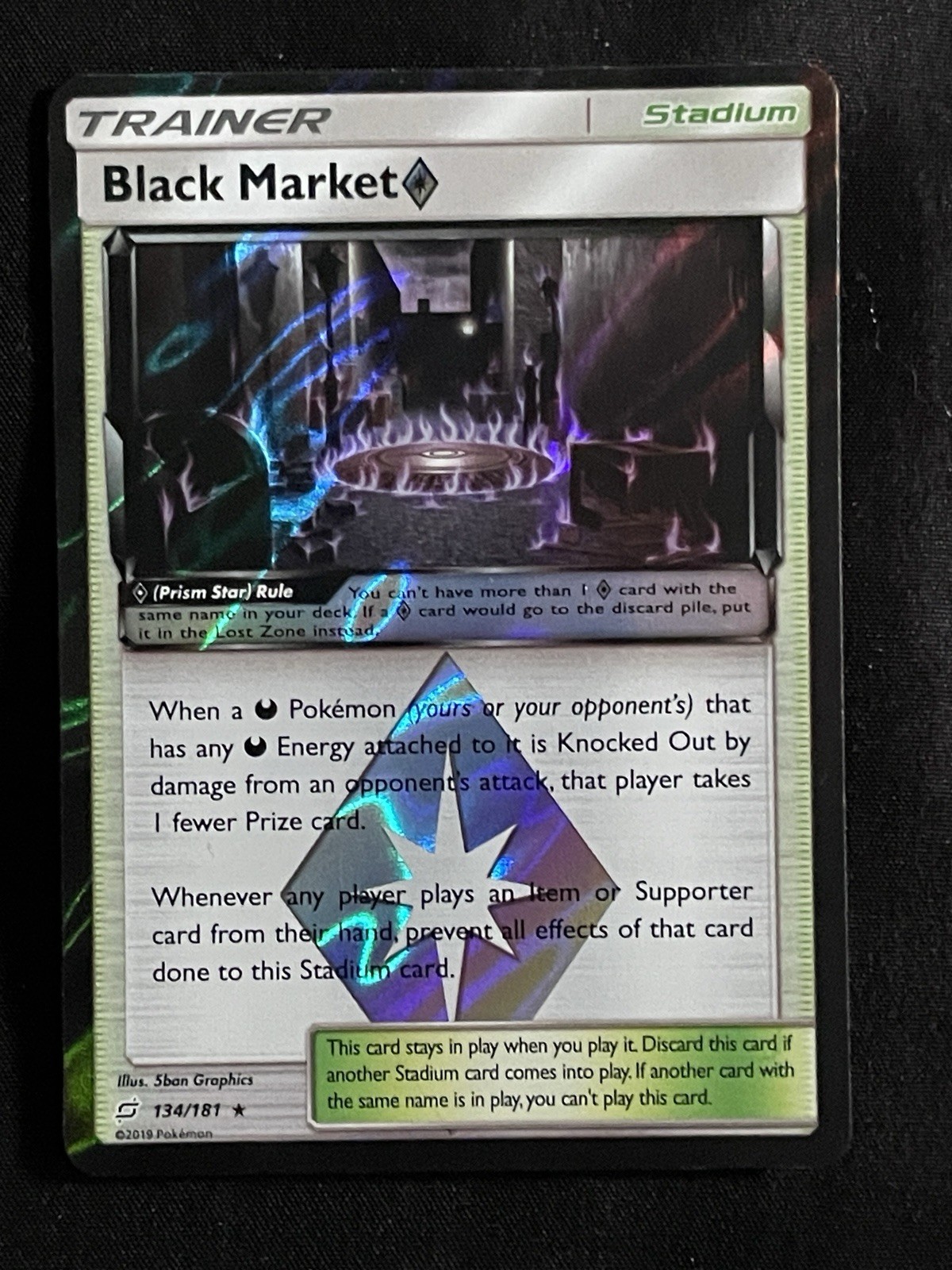 BLACK MARKET #134 PRISM STAR HOLO POKÉMON SUN & MOON TEAM UP TCG MINT 🔥🔥