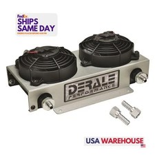 Derale DER13740 Plate Type Aluminum Fluid Cooler and Fan Universal Performance