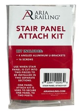 Kit de fijación de panel de escalera de barandilla Aria tornillos de aluminio con soportes en U COMPRA 2, OBTÉN 1 GRATIS