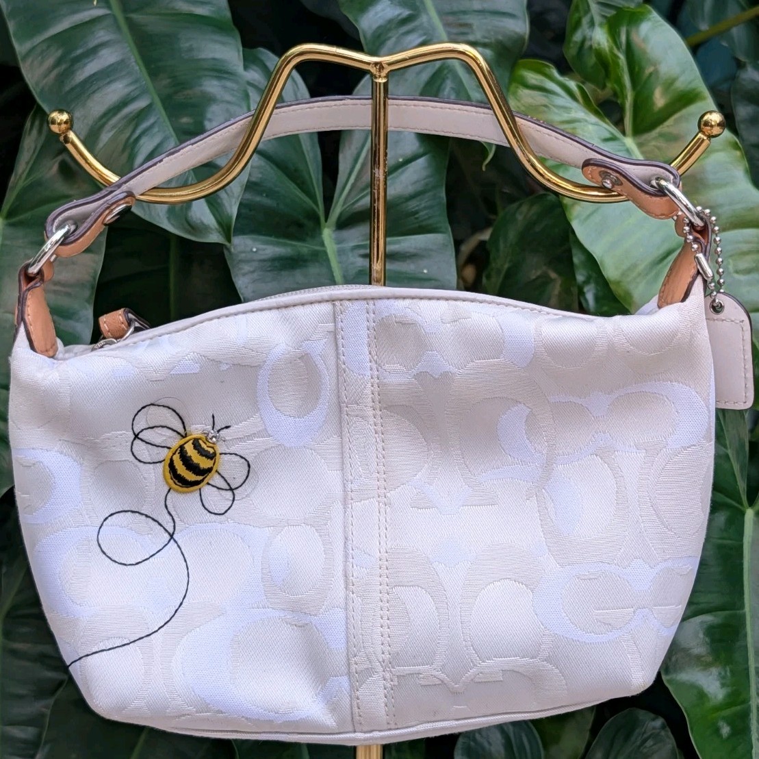 Authentic Coach 7440 Signature Purse Mini Bee Bumblebee Demi Pouch Bag Rare / LE