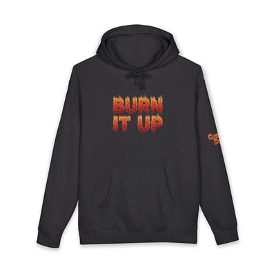 Burn It Up Hoodie   Fiery Skull Motorcycle Graphic Sweatshirt