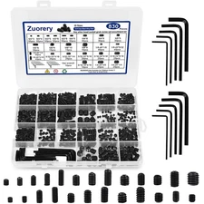 830-Piece Metric & SAE Set Screw Assortment Kit, Alloy Steel Grub Screws