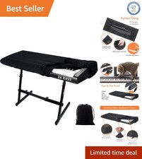 Stretchy 76 Keys Piano Keyboard Cover with Durable Elastic Cord Lock - Black