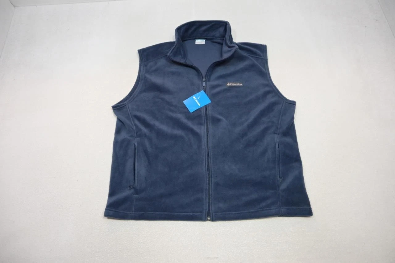 Columbia Fleece Vest Dark Blue Full Zip Camp Sweater Hiking Trek Mens Sz XL NWT
Opens in a new windo