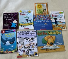 Childrens Book Lot of 7 Scholastic Early Reader Paperbacks includes Pete the Cat