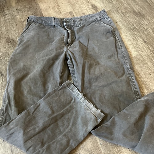 CARHARTT Men's Work Wear Pants Size 36X30 Brown Relaxed Fit Pocket