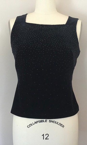 Designer Formal Black velvet Cami top with Beaded Embellishment  AUD12/M