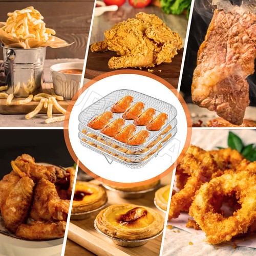 Air Fryer Dehydrator Rack 3 Layer Grill Basket Baking Tray Accessories OZ - Picture 4 of 9