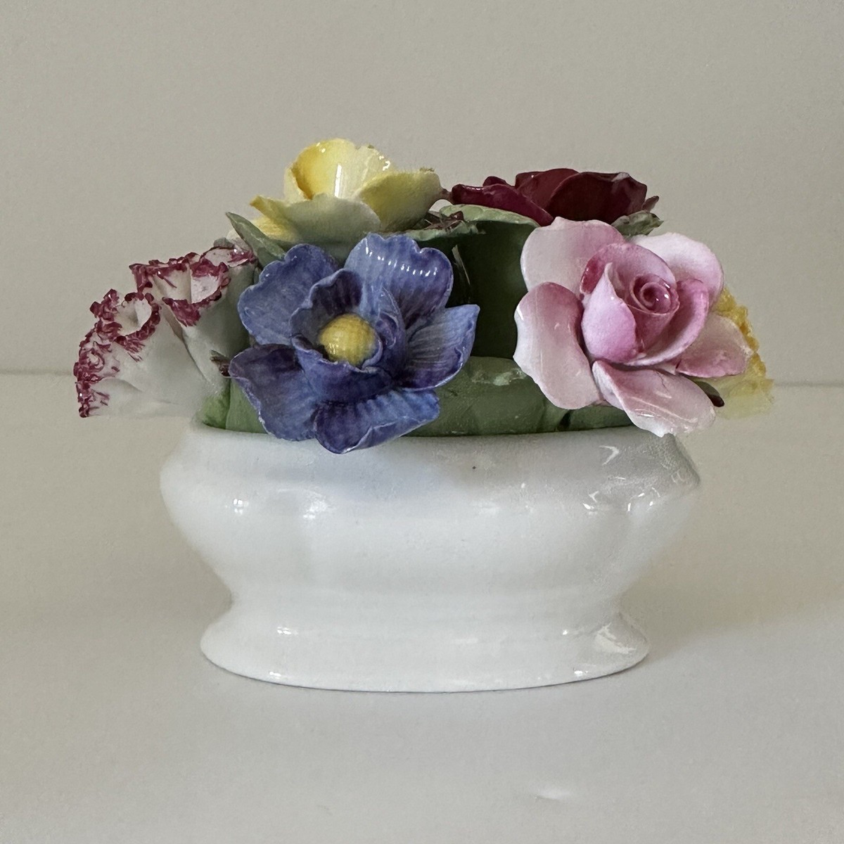 Vintage AYNSLEY Fine Bone China England Hand Painted Flower Basket