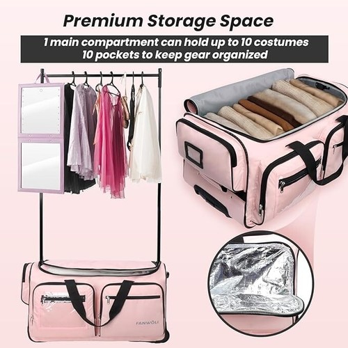 Fanwoli 23" Dance Bag with Garment Rack and Privacy Cover | Ultra-Light Collect - Picture 5 of 6