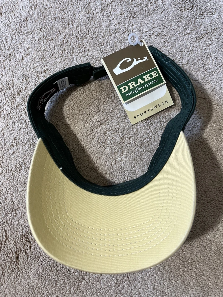 NUEVO DRAKE WATERFOWL SYSTEMS Logo Visera Gorra de Béisbol VERDE DORADO BLANCO PRECIO DE VENTA SUGERIDO POR EL FABRICANTE $20 Foto 4 de 4