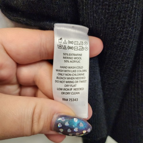 Tahari Strickjacke Pullover M schwarz vorne offen entspannt kuschelig adrett akademisch Taschen - Bild 4 von 9