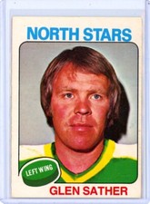 1975-76 O-Pee-Chee #222 Glen Sather - Minnesota North Stars - SET BREAK