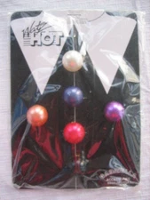 New Old Stock - Set of 6 GABRIELLA Colorful Ball Button Covers