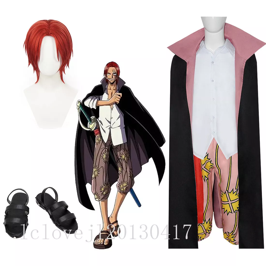 Anime Cosplay One piece Luffy Halloween Costume Uniform Suit Outfit Cloak  Shoes