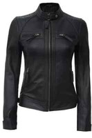 Neu Damen Schwarz Lammleder Jacke Biker Motorrad Mantel Jacke