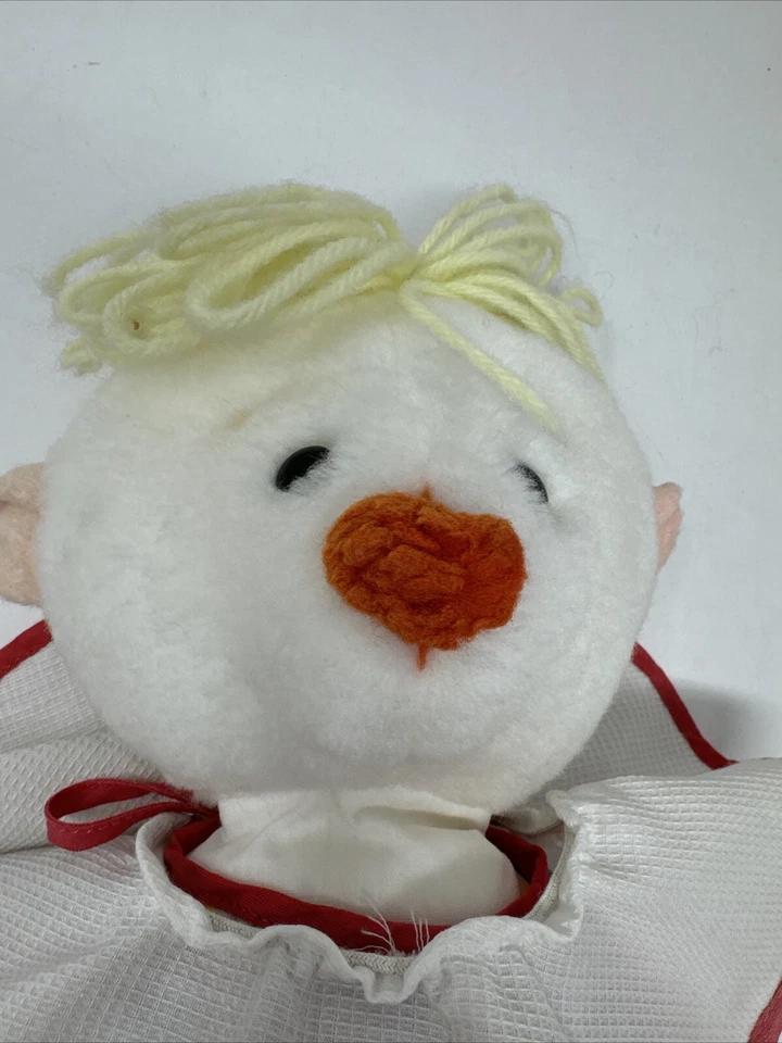 Juguete de payaso Edén de colección tela de fieltro flojo nariz hilo amarillo cabello 24" largo raro difícil de encontrar Foto 2 de 4