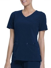 Scrubstar Women's Performance Solid Color Mock Wrap Nurse Scrub Top