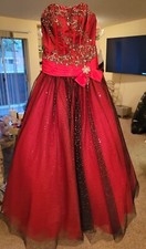 Red, Sequined, Ball Gown Prom/Formal Dress Size 8  