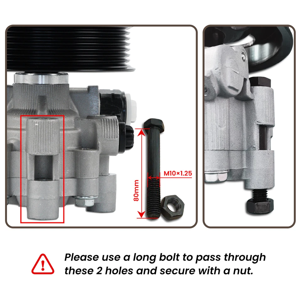 Power Steering Pump w/Pulley Serpentine Belt Fit 2005-2015 Toyota Tacoma 4.0L - Image 2 of 4