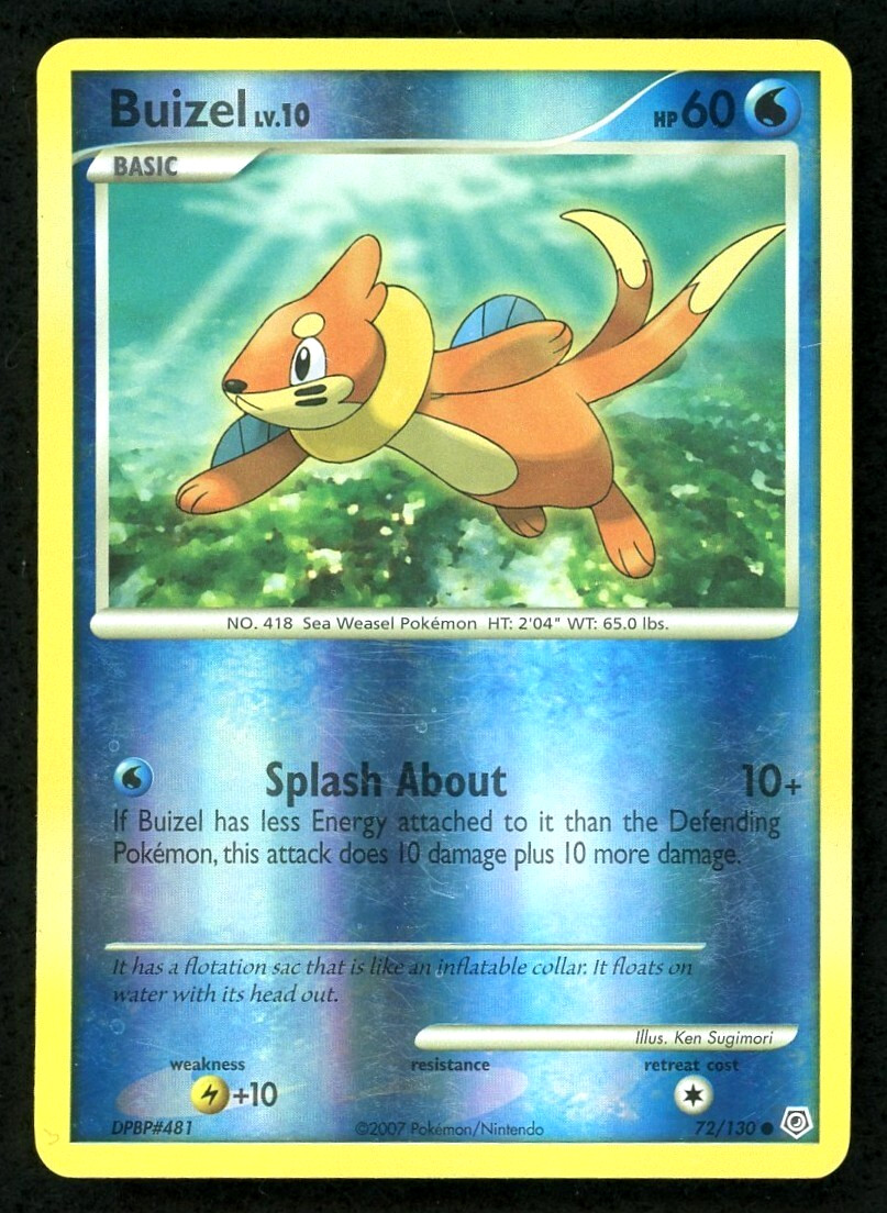 Buizel (72/130) Reverse Holo Common Pokemon Diamond and Pearl 2007 LP