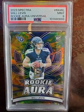 2023 Panini Spectra Will Levis  RC Aura Universal  8/10  Jersey MATCH PSA 9