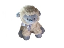 AURORA BABY 8  Soft Plush Lamb Blue  White with striped bow tie LOVELY