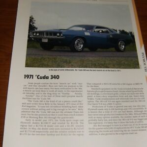 1971 Cuda Color Chart