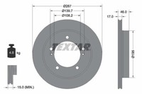 Textar 2X Bremsscheibe Vorne Ø287 Mm InnenbelüFtet FüR Suzuki Jimny FJ 1.5 Ddis