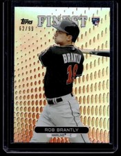 2013 Finest Orange Refractors Rob Brantly Rookie G45 62/99 Miami Marlins #56