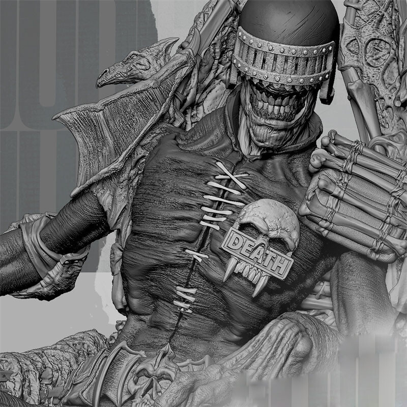 1/8 20cm Judge Death 3D Print Garage Kit Figure Model Kit Unpainted Unassembled