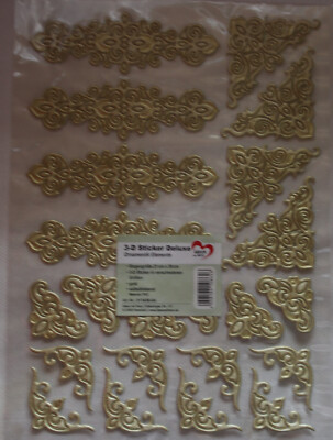 3 D-Sticker Deluxe ''Ornamentik Elemente'', gold, Jittenmeier