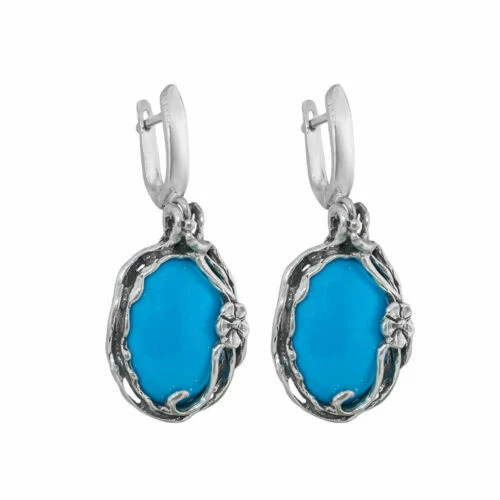 Handgefertigter Mode-Ohrschmuck mit Türkis