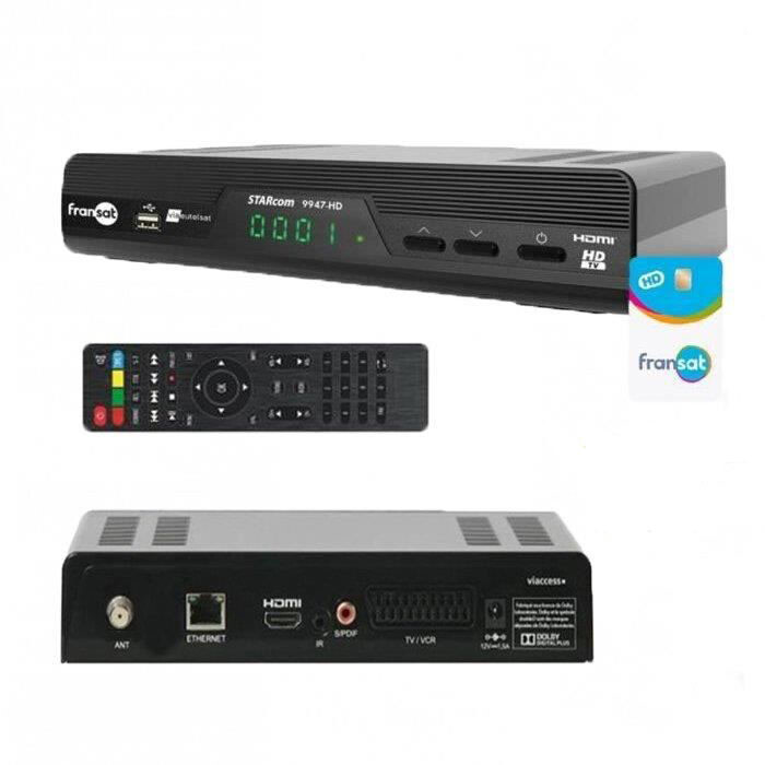 Récepteur Fransat HD Optex 9947 démodulateur TV satellite tuner TNT