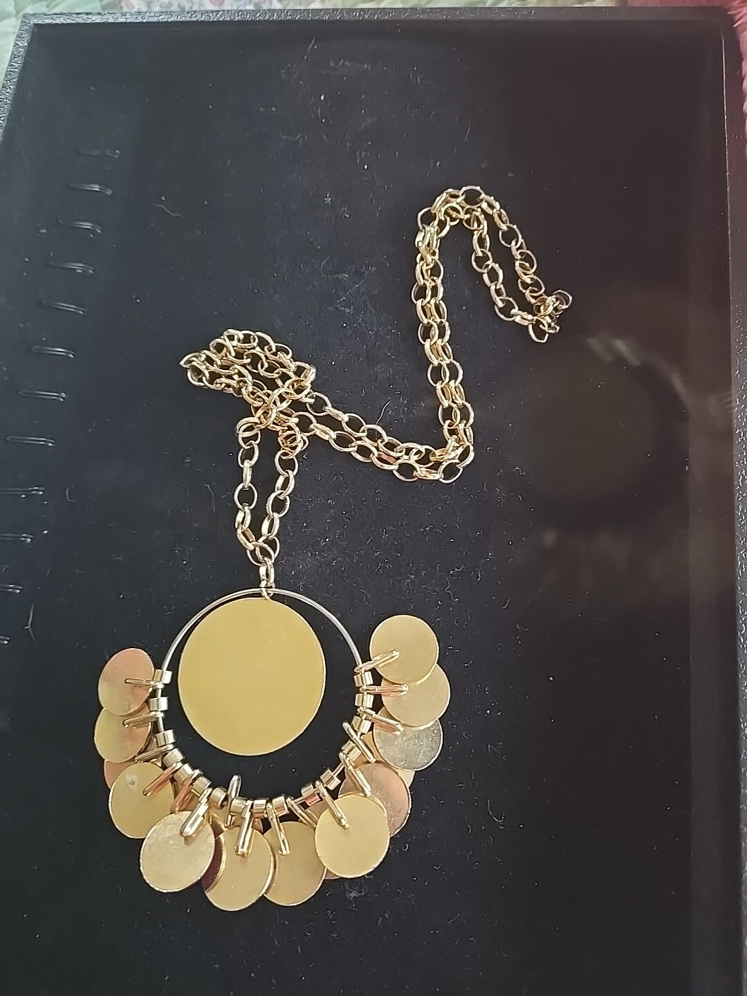 Rare Vintage Red Circle Statement Statement Neckl… - image 4