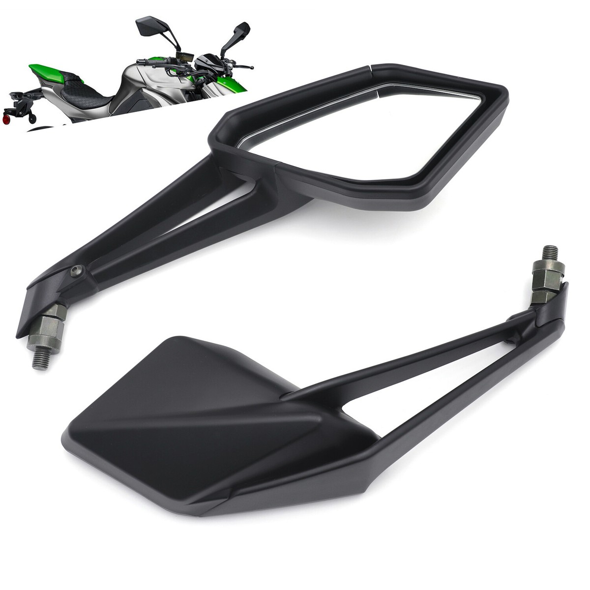Left Right Side Black Rear View Mirror For Kawasaki Z1000 Z