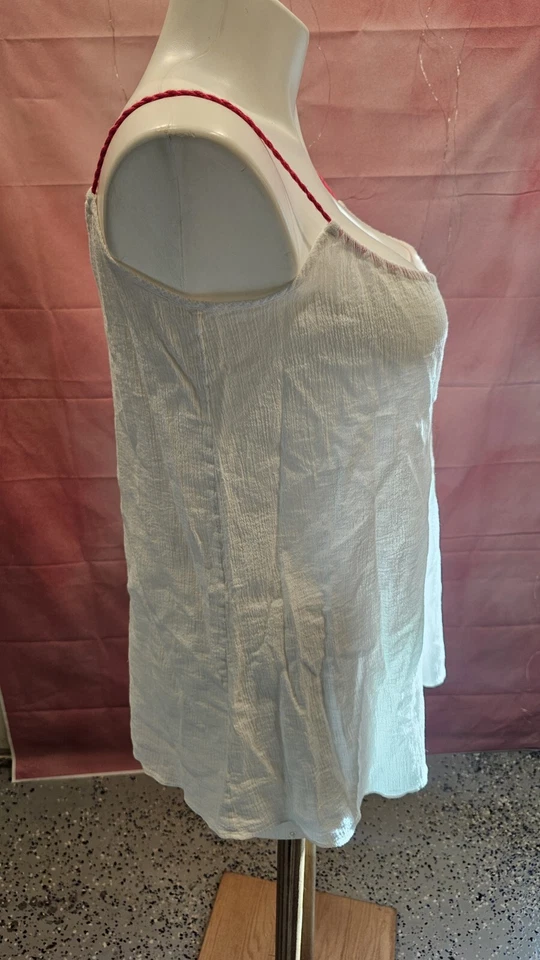 Camiseta sin mangas Victoria's Secret para nadar playa pequeña pequeña blanca 100 % algodón Foto 2 de 4