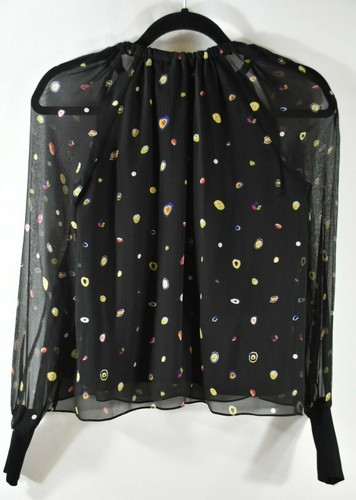 NEW Diane von Furstenberg Martha Abstract Circle Silk Blouse - Size XXS #T1121 - Picture 7 of 10