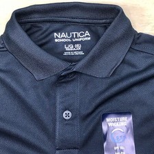 Nautica Polo Shirt Navy Blue Kids Size Large 6 Apparel Short Sleeve Performance
