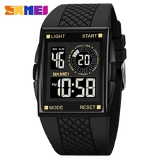 SKMEI Men's Sport LED Digital Watch Silicone Countdown Chronograph Wristwatch