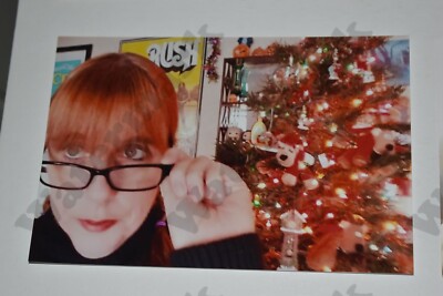 close up pretty redhead woman glasses VINTAGE PHOTOGRAPH Fb
